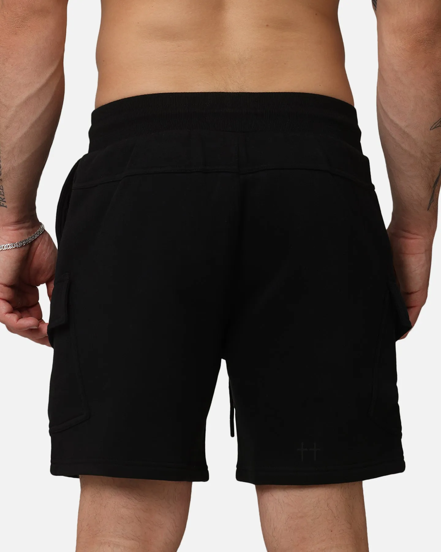 Saint Morta Worldwide Sweat Cargo Shorts Black