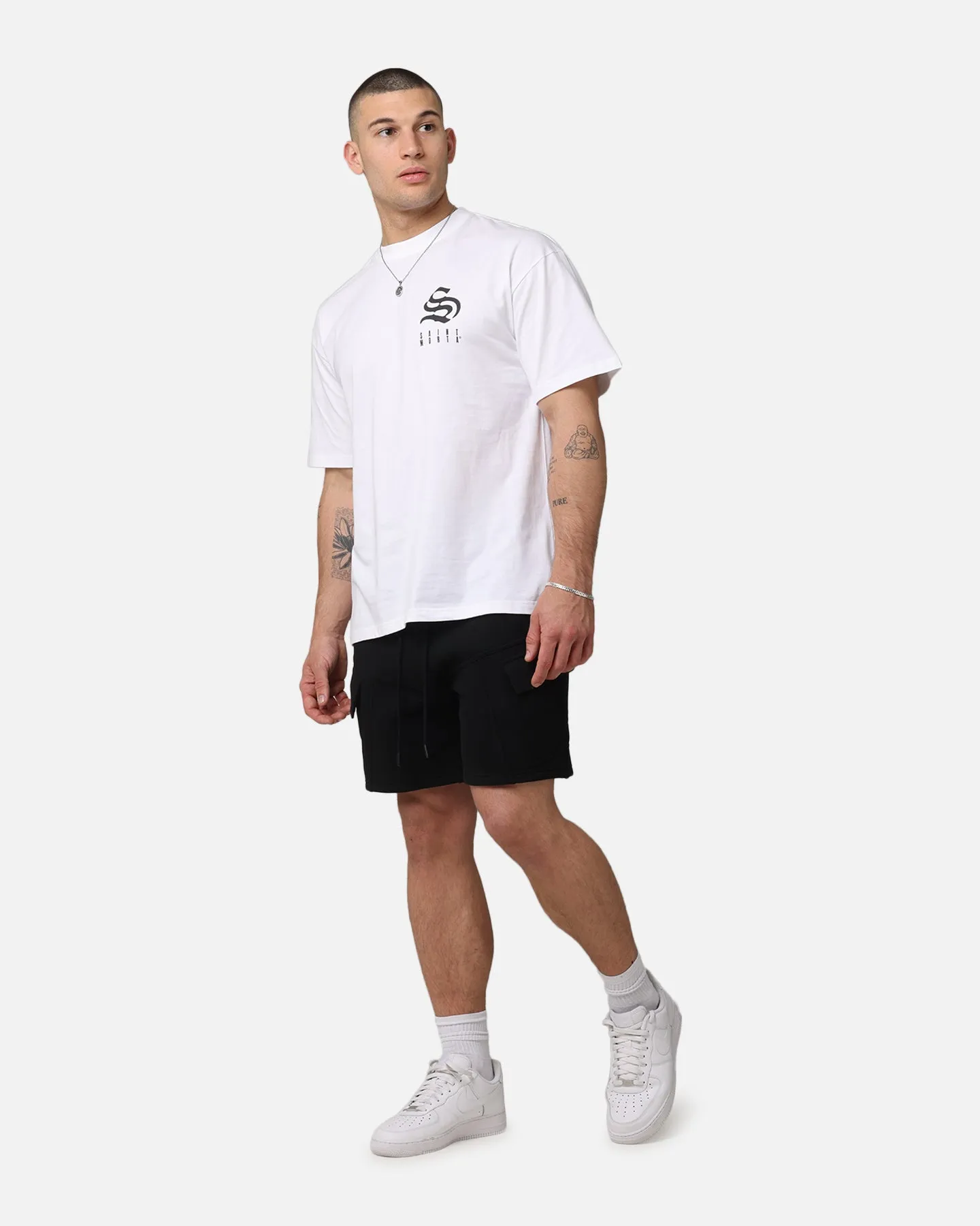 Saint Morta Worldwide Sweat Cargo Shorts Black