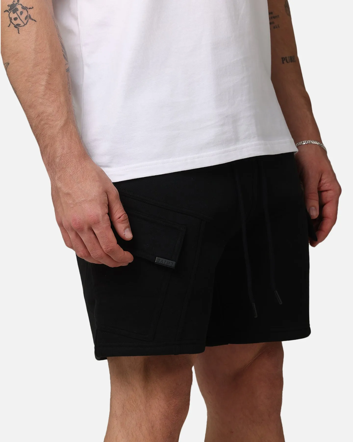 Saint Morta Worldwide Sweat Cargo Shorts Black
