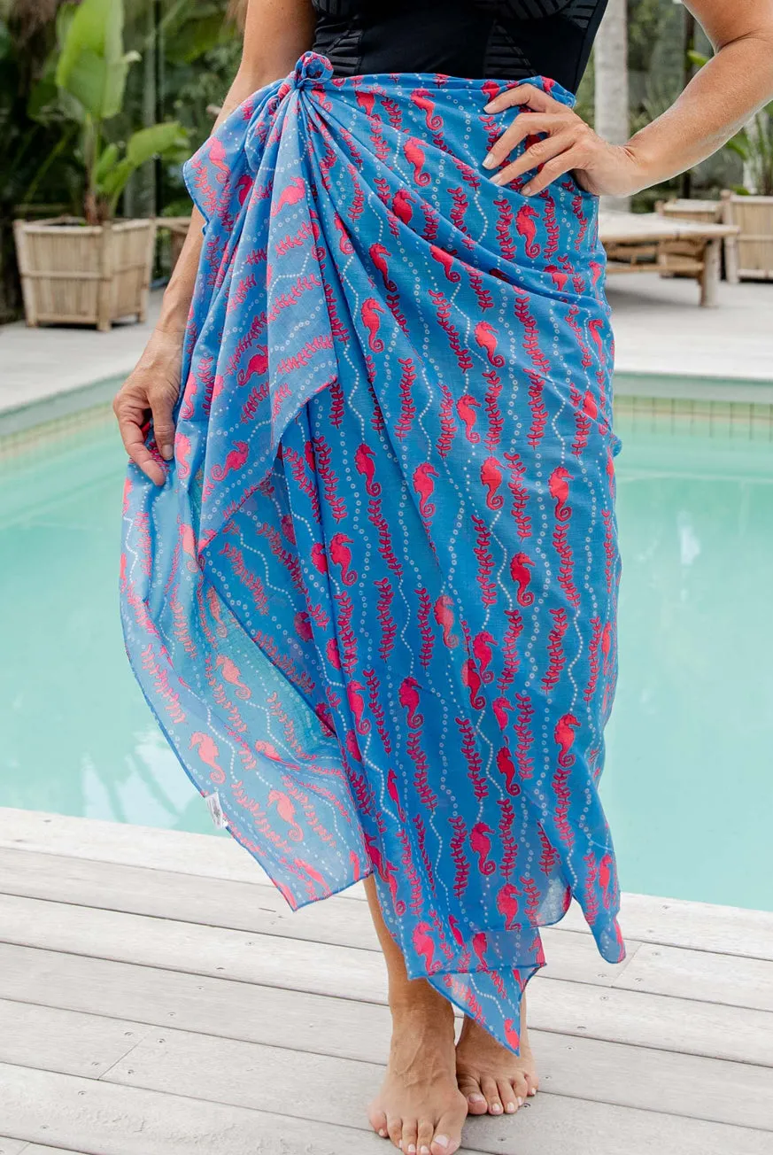 Seahorse Cotton Sarong Pareo