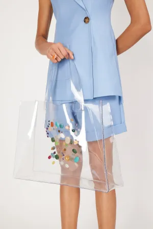 serenity blue twill shorts