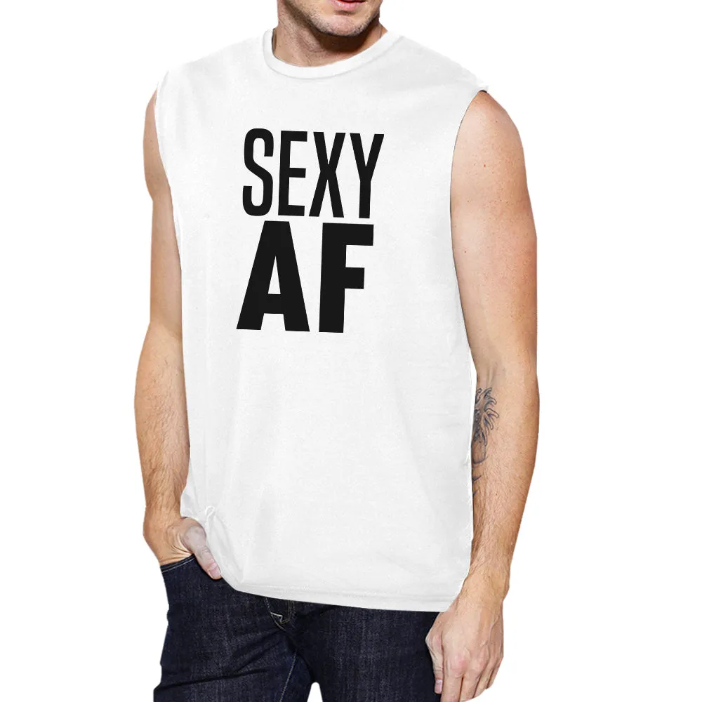 Sexy AF Mens Funny Workout Cotton Gym Muscle Shirt Graphic Tanks