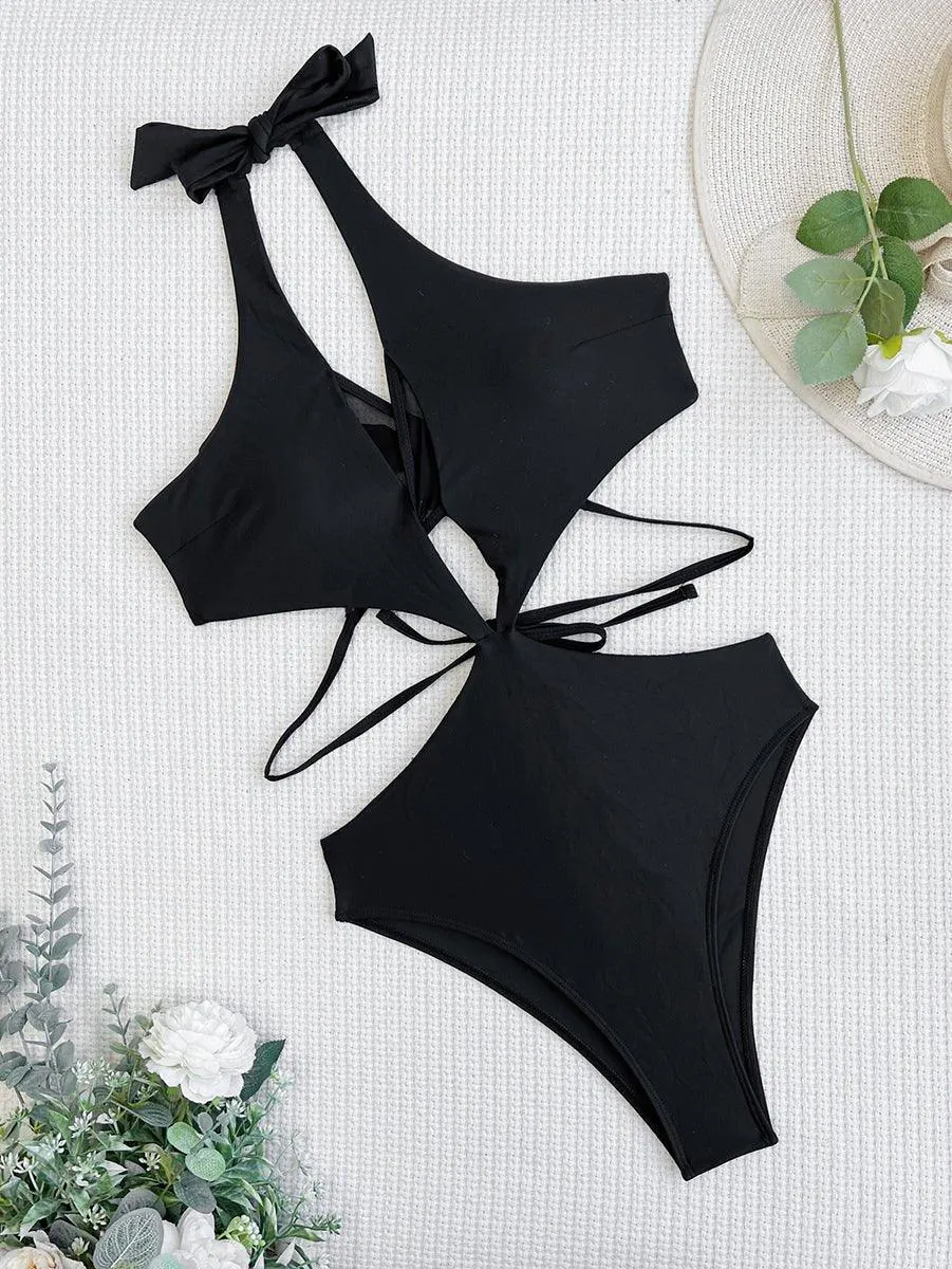 Sexy Black Lace One-Piece Swimsuit - GFIT SPORTS Women's Designer Swimwear