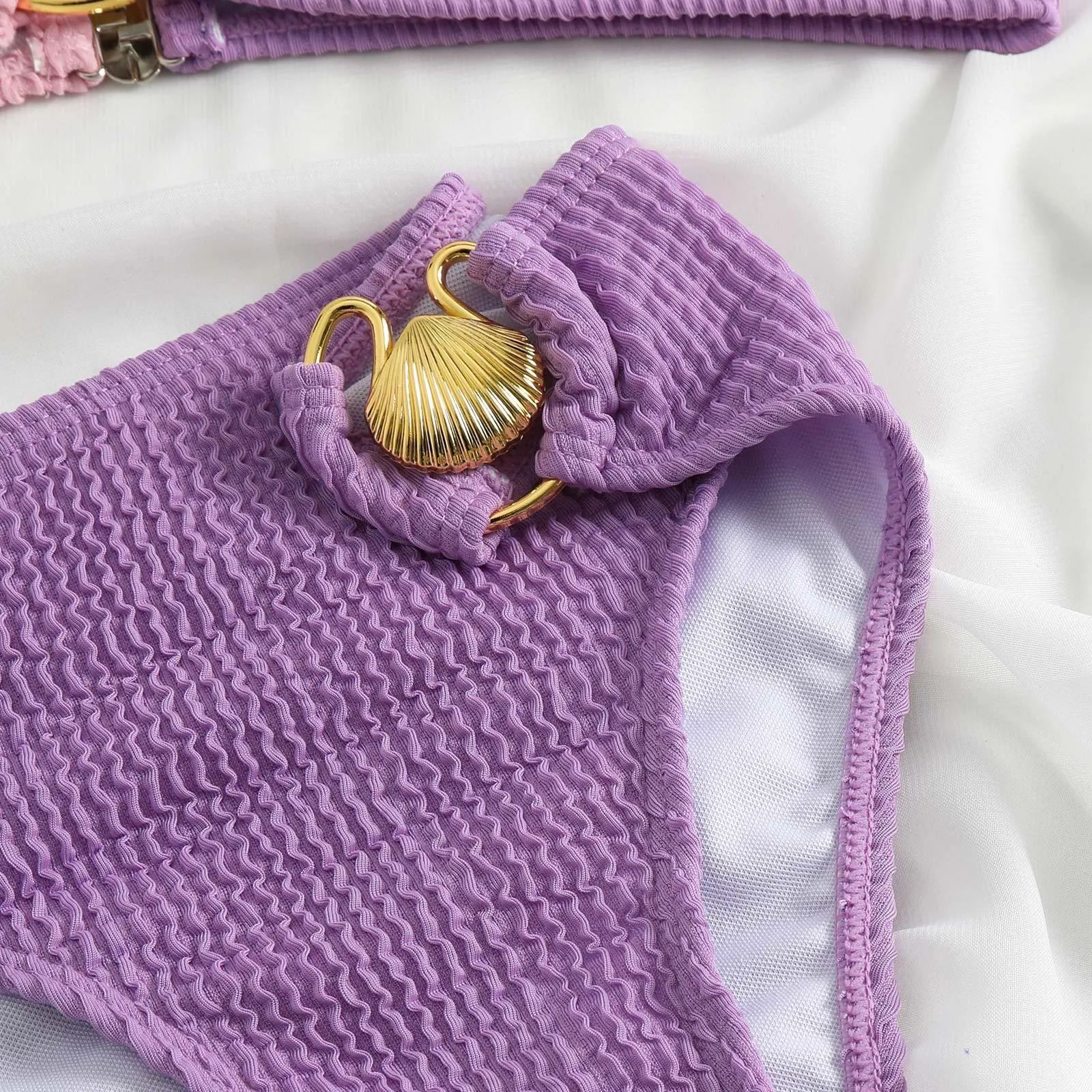 Shell Decoration Shoulder Bikini Sets