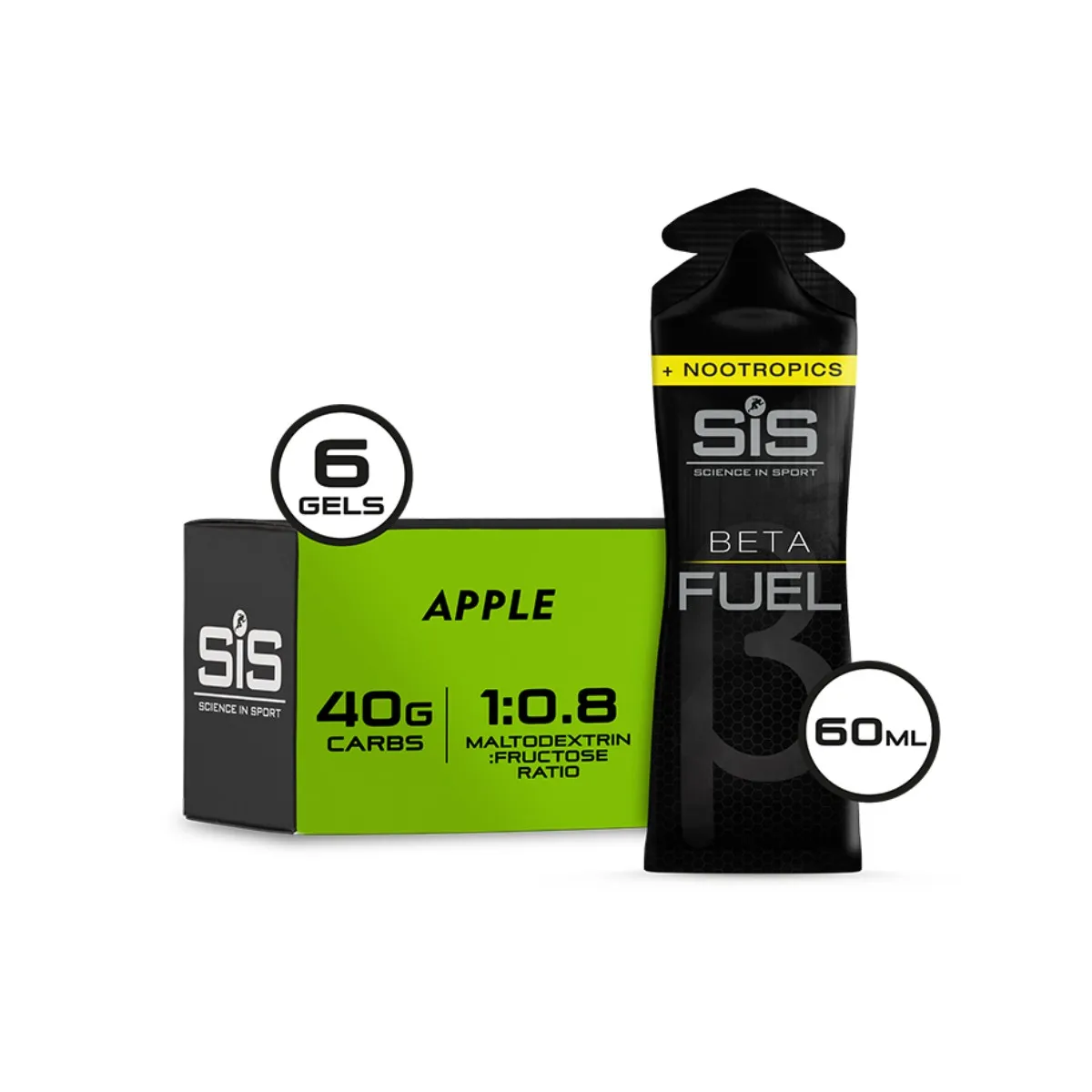 SIS Beta Fuel   Nootropics Energy Gel Apple Flavor 60 ml
