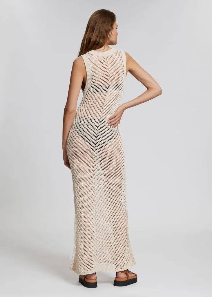 Sleeveless Crochet Mesh Swim Cover Up Dress