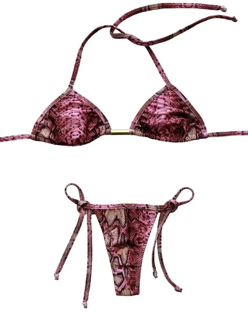 Snake Print String Bikini SET - SALE