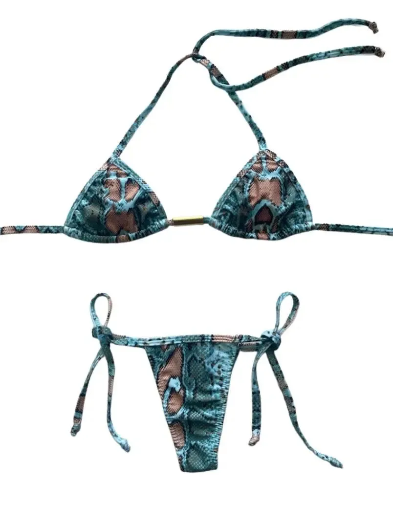 Snake Print String Bikini SET - SALE