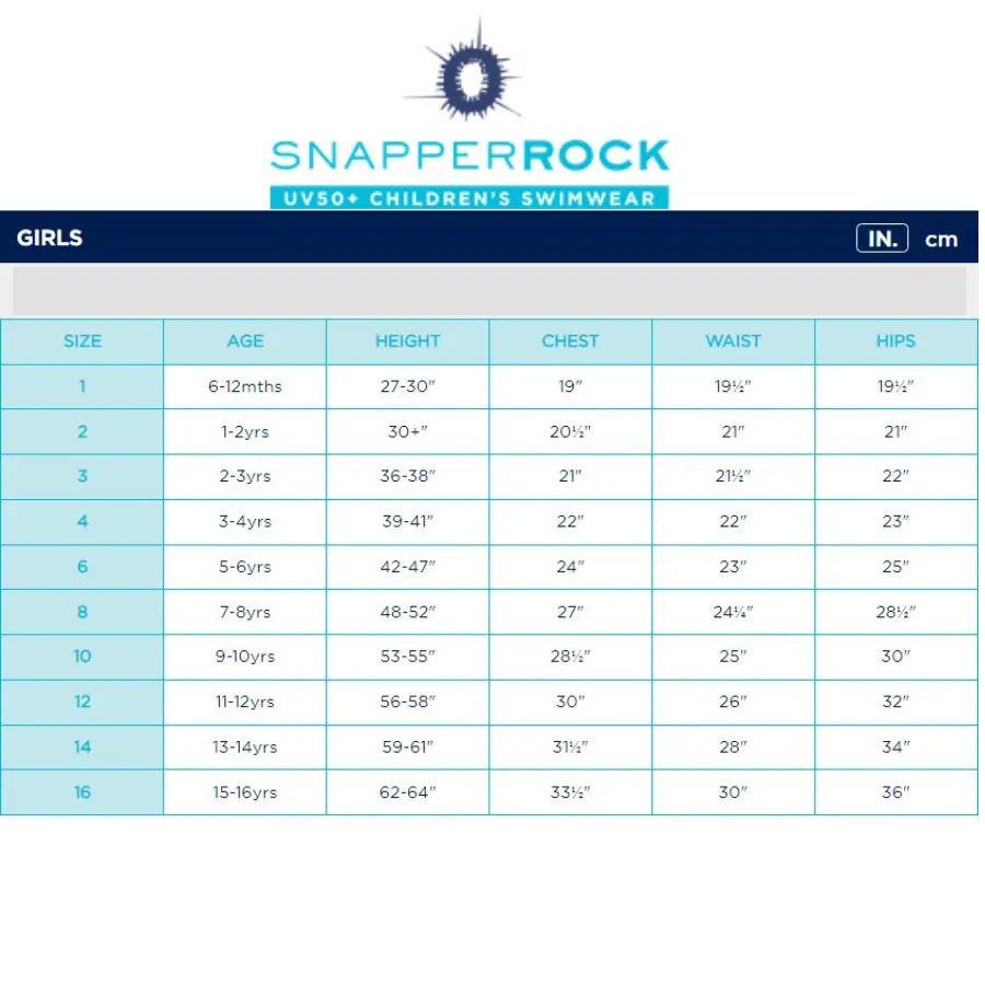 Snapper Rock Girls Short Sleeves Rash Top G10103S - Light Blue