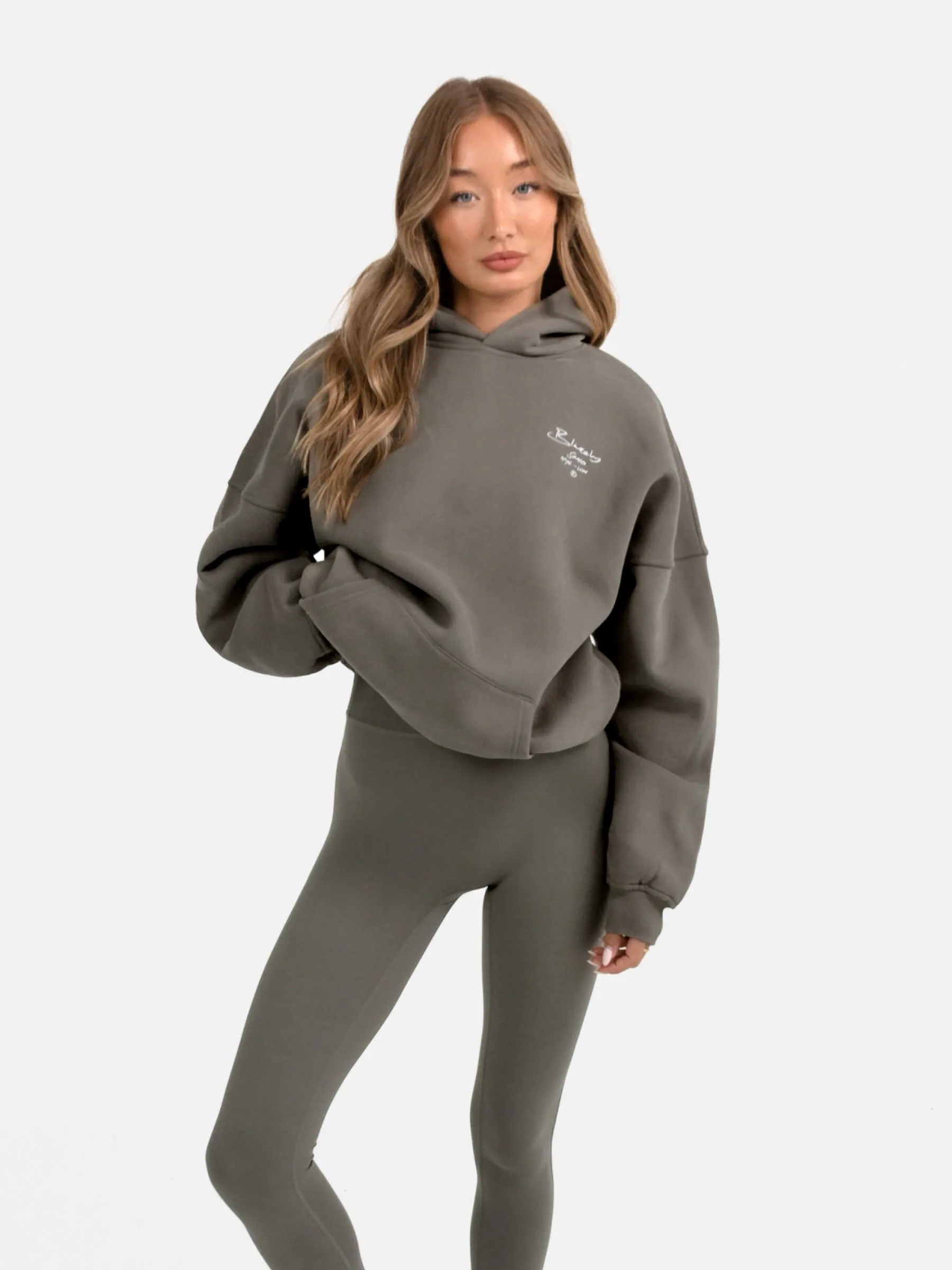 Soho Script Hoodie - Safari Green