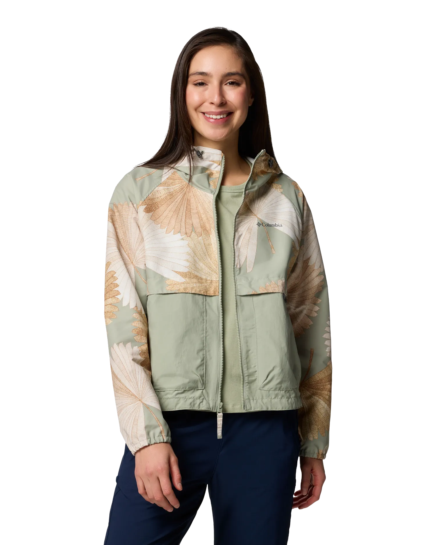 Spire Valley Printed Windbreaker Jacket in Safari Rays & Safari