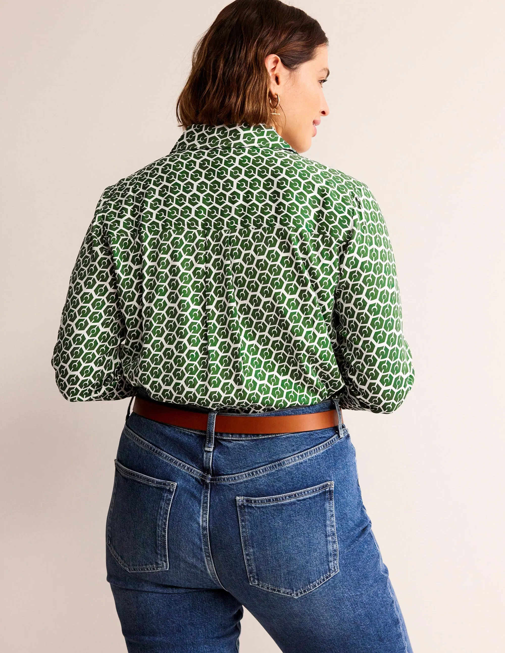 Straight-Fit Twill Shirt-Winter Green, Reverie