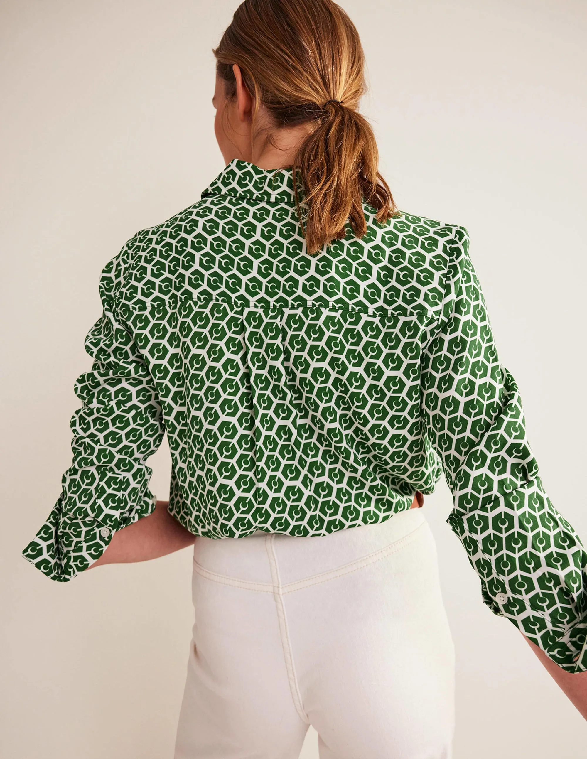 Straight-Fit Twill Shirt-Winter Green, Reverie