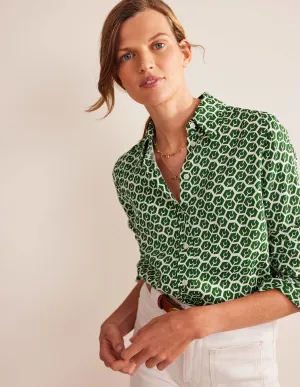 Straight-Fit Twill Shirt-Winter Green, Reverie