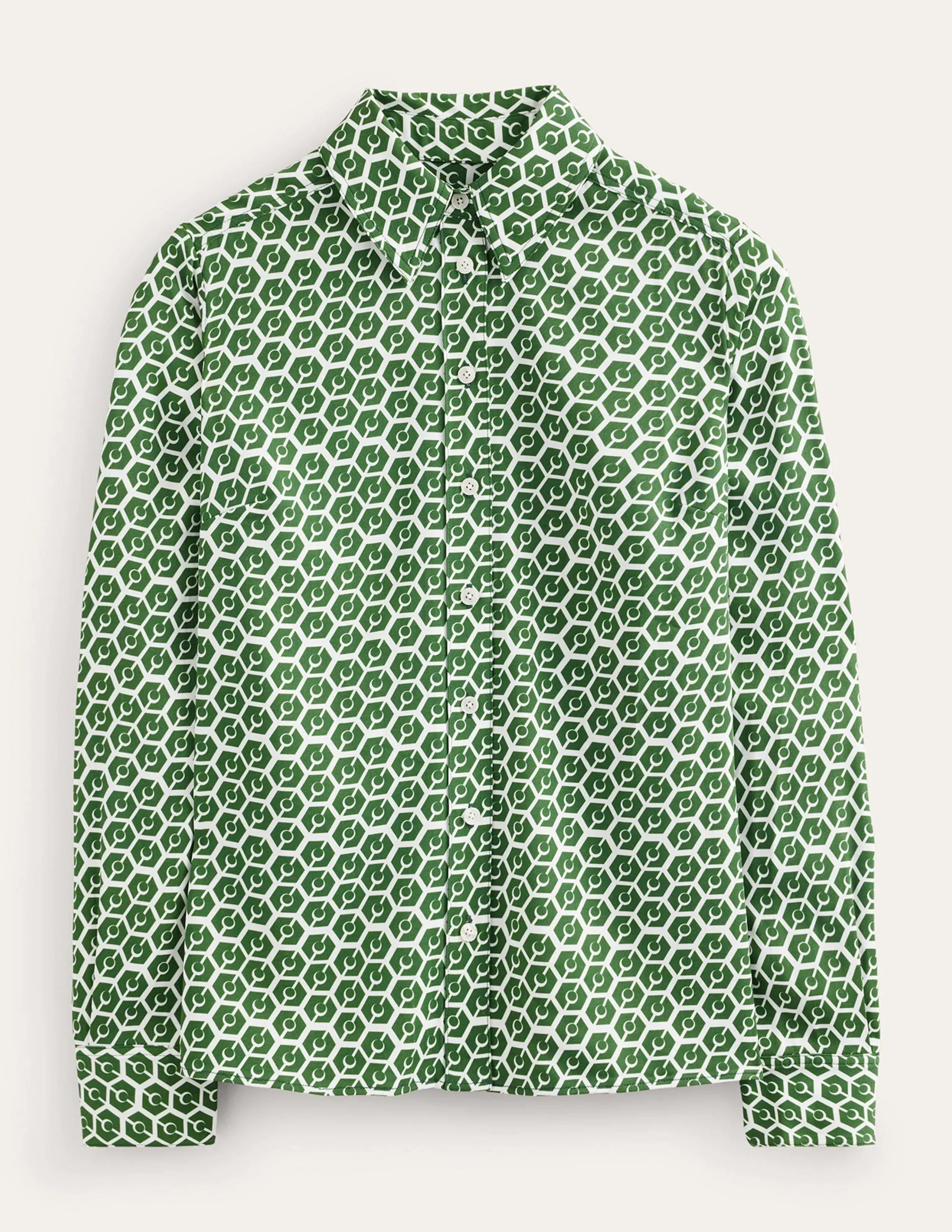 Straight-Fit Twill Shirt-Winter Green, Reverie