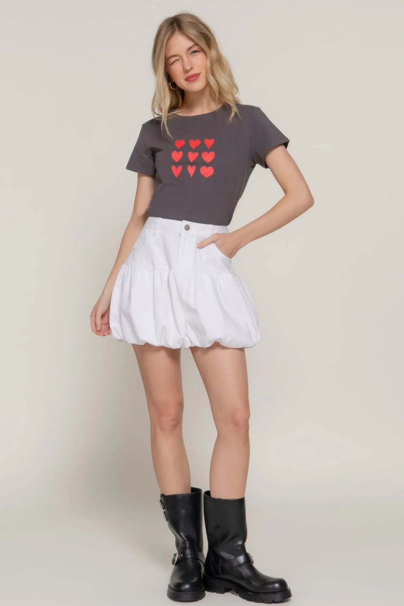 Stretch Twill Balloon Skirt