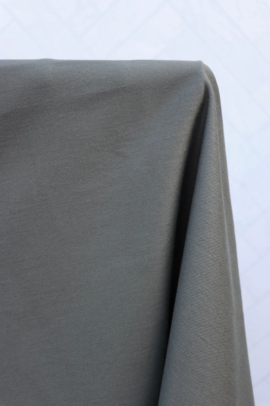 Tate Olive Sanded Bottom Weight Twill