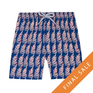 Tom & Teddy Boys Ferns Swim Shorts FRNBP-J - Navy/ Pink