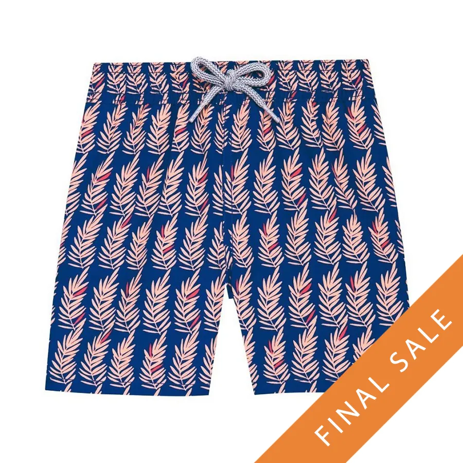 Tom & Teddy Boys Ferns Swim Shorts FRNBP-J - Navy/ Pink