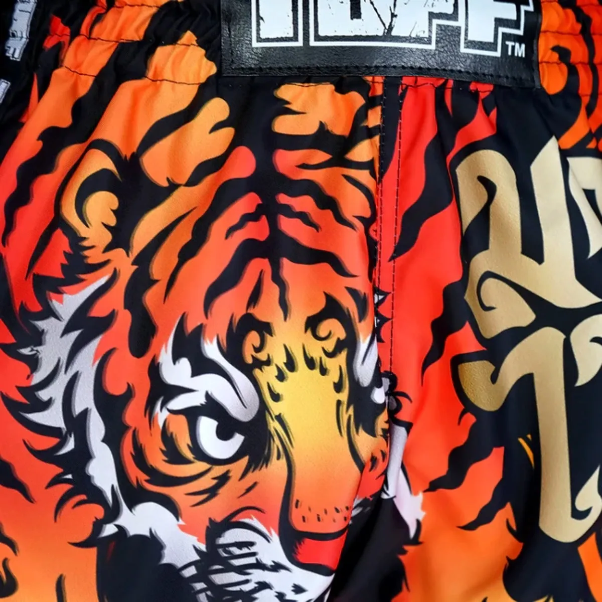 TUFF Sport MRS303 Retro Style Black Cruel Tiger Muay Thai Shorts