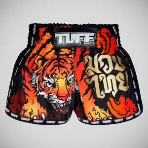 TUFF Sport MRS303 Retro Style Black Cruel Tiger Muay Thai Shorts