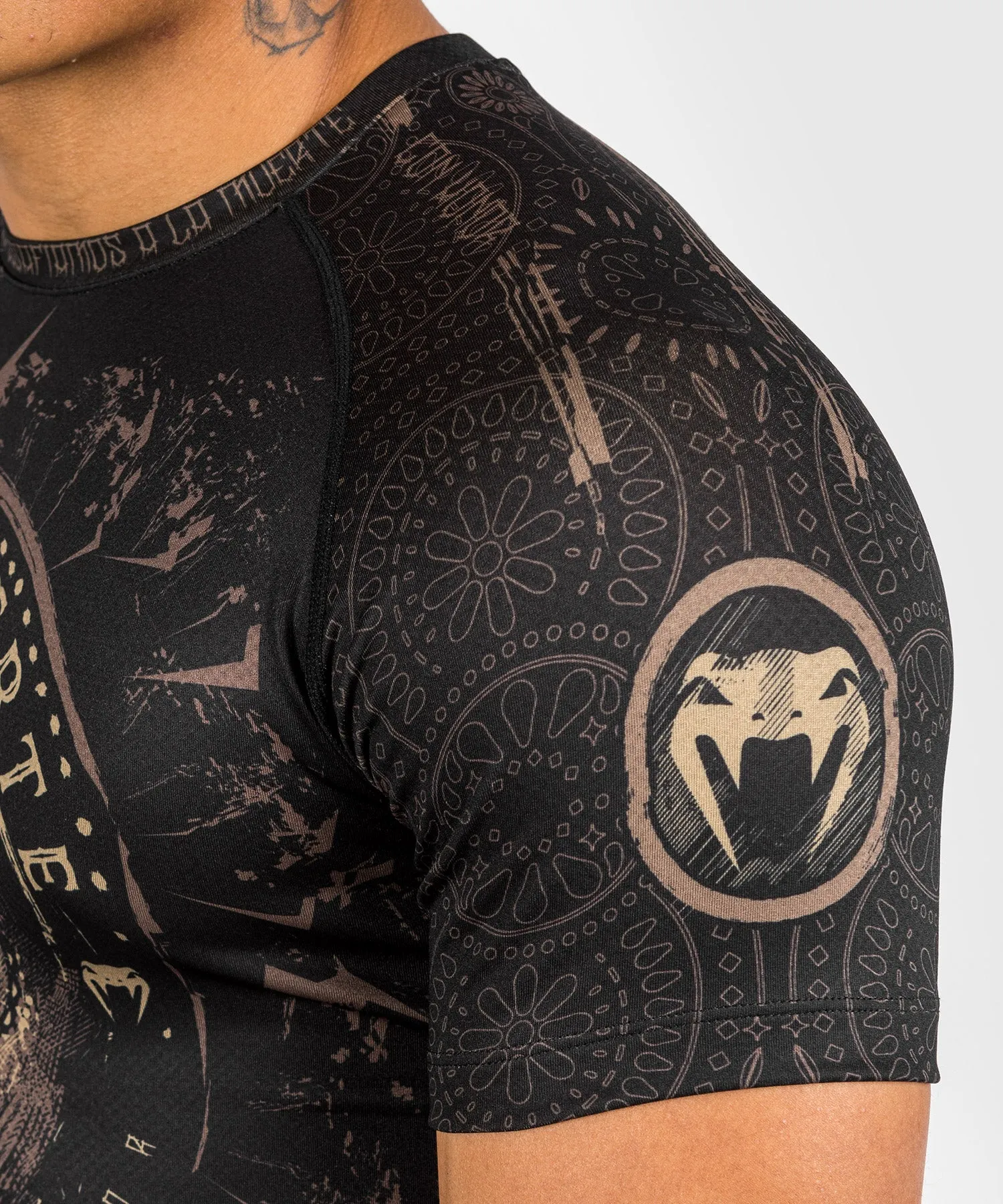 Venum Santa Muerte Dark Side - Rashguard Short Sleeves - Black/Brown