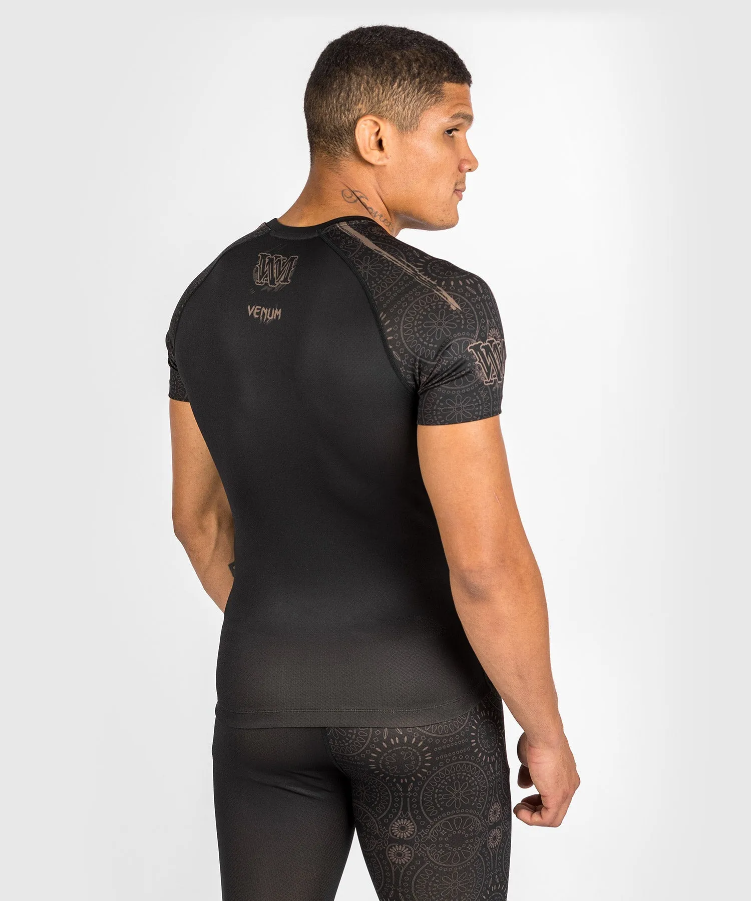 Venum Santa Muerte Dark Side - Rashguard Short Sleeves - Black/Brown
