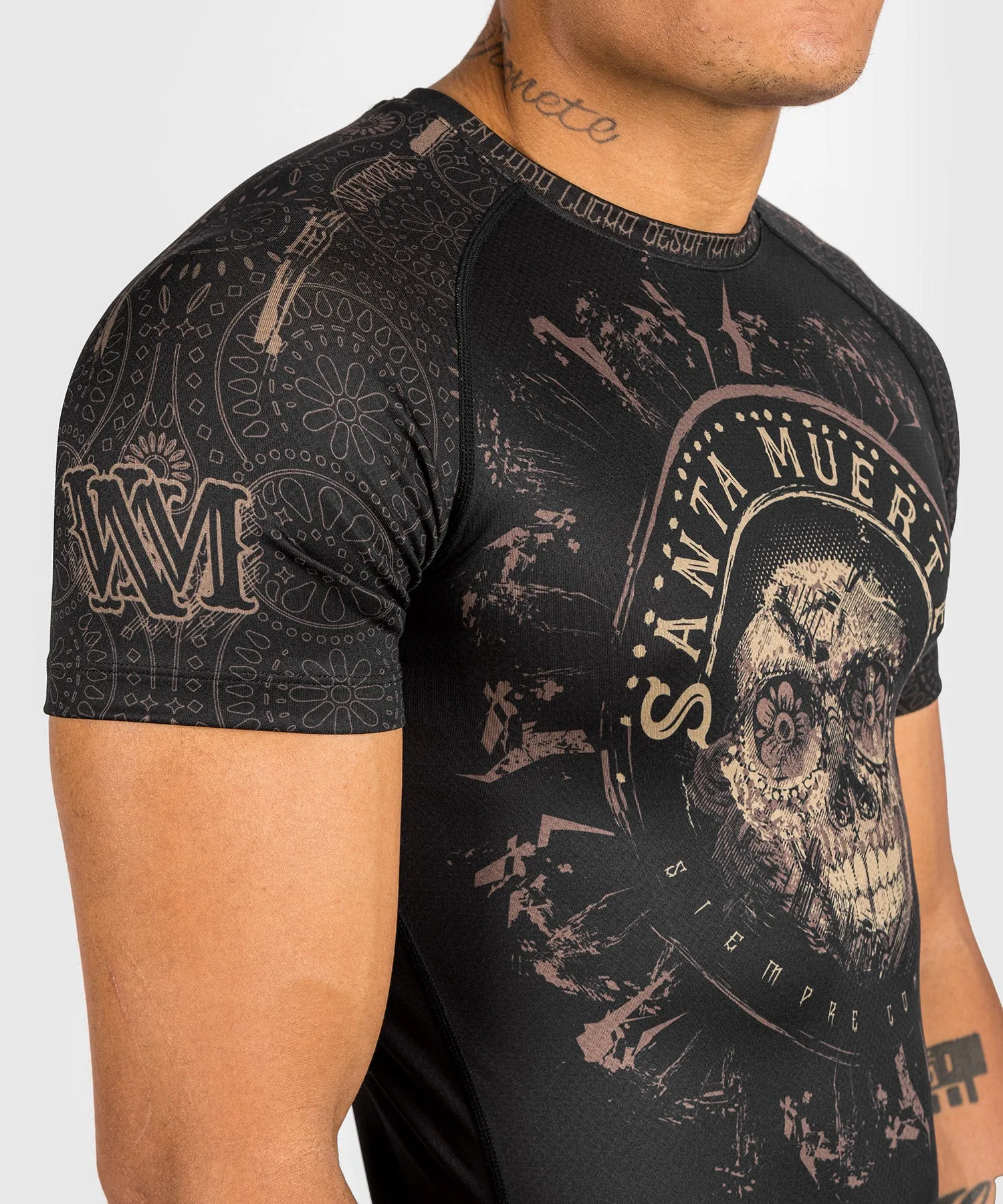 Venum Santa Muerte Dark Side - Rashguard Short Sleeves - Black/Brown