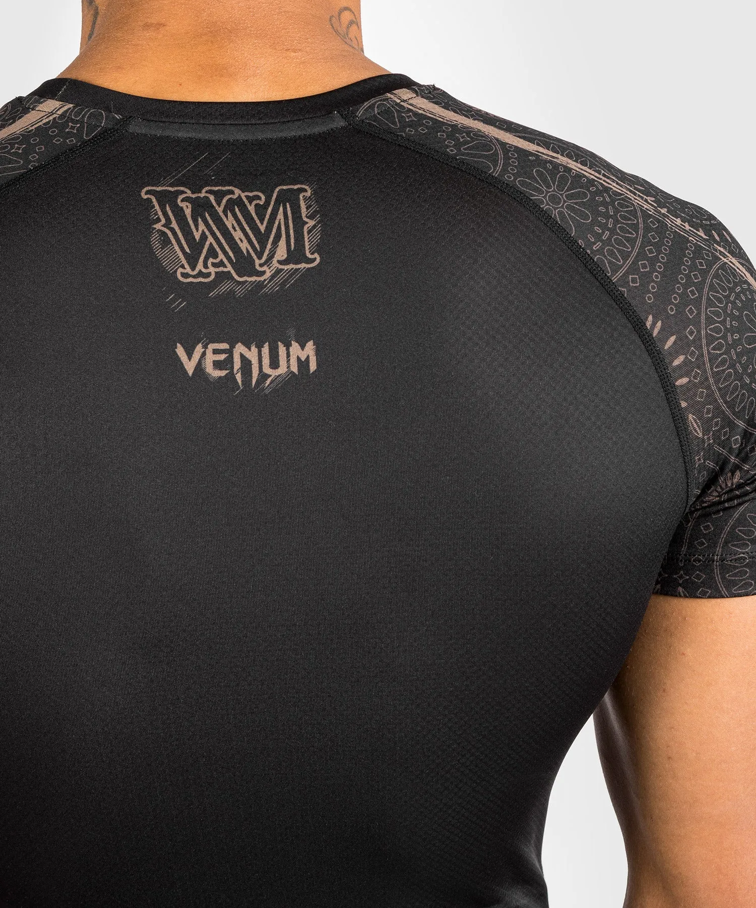 Venum Santa Muerte Dark Side - Rashguard Short Sleeves - Black/Brown