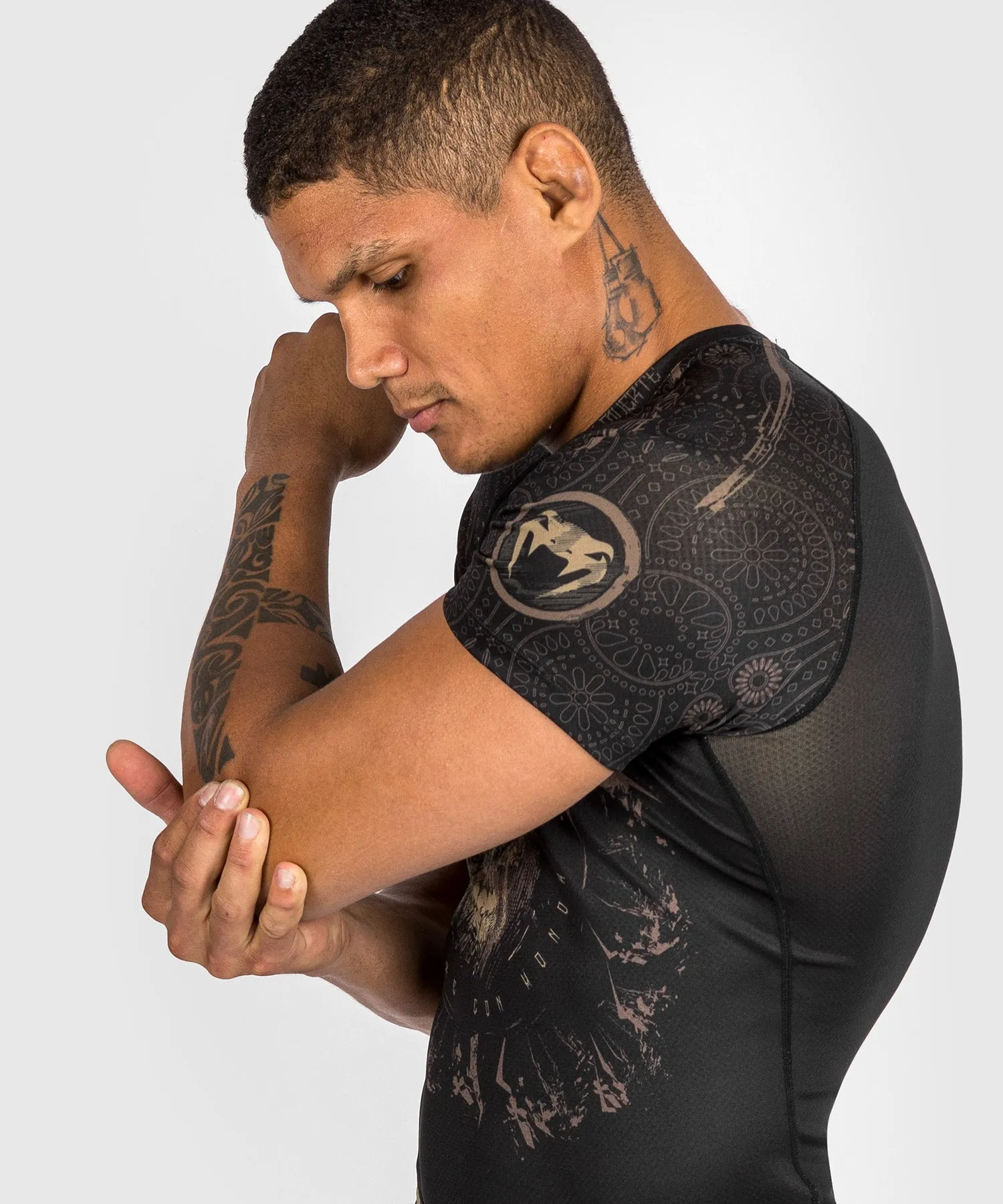 Venum Santa Muerte Dark Side - Rashguard Short Sleeves - Black/Brown