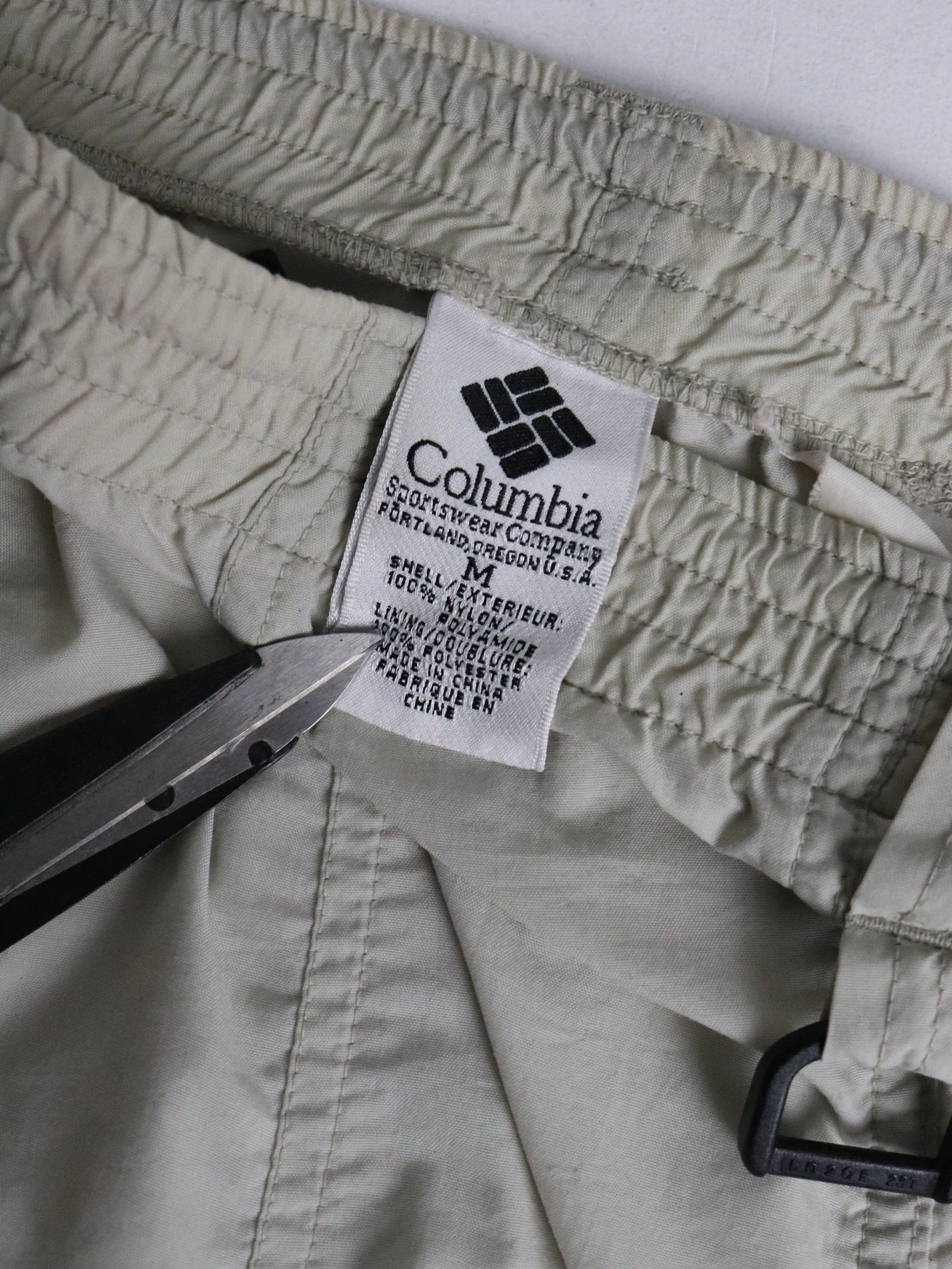 Vintage Columbia Pants Mens Medium Beige Convertible Hiking