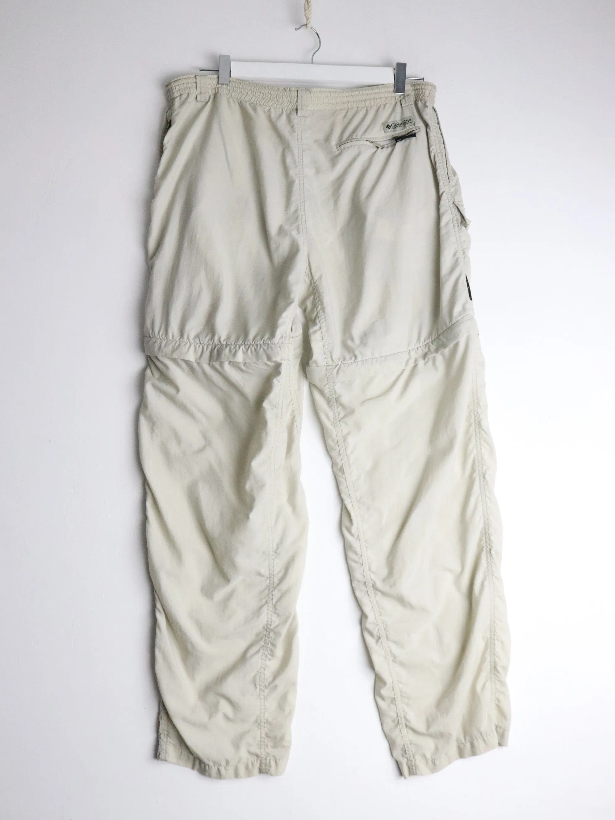 Vintage Columbia Pants Mens Medium Beige Convertible Hiking