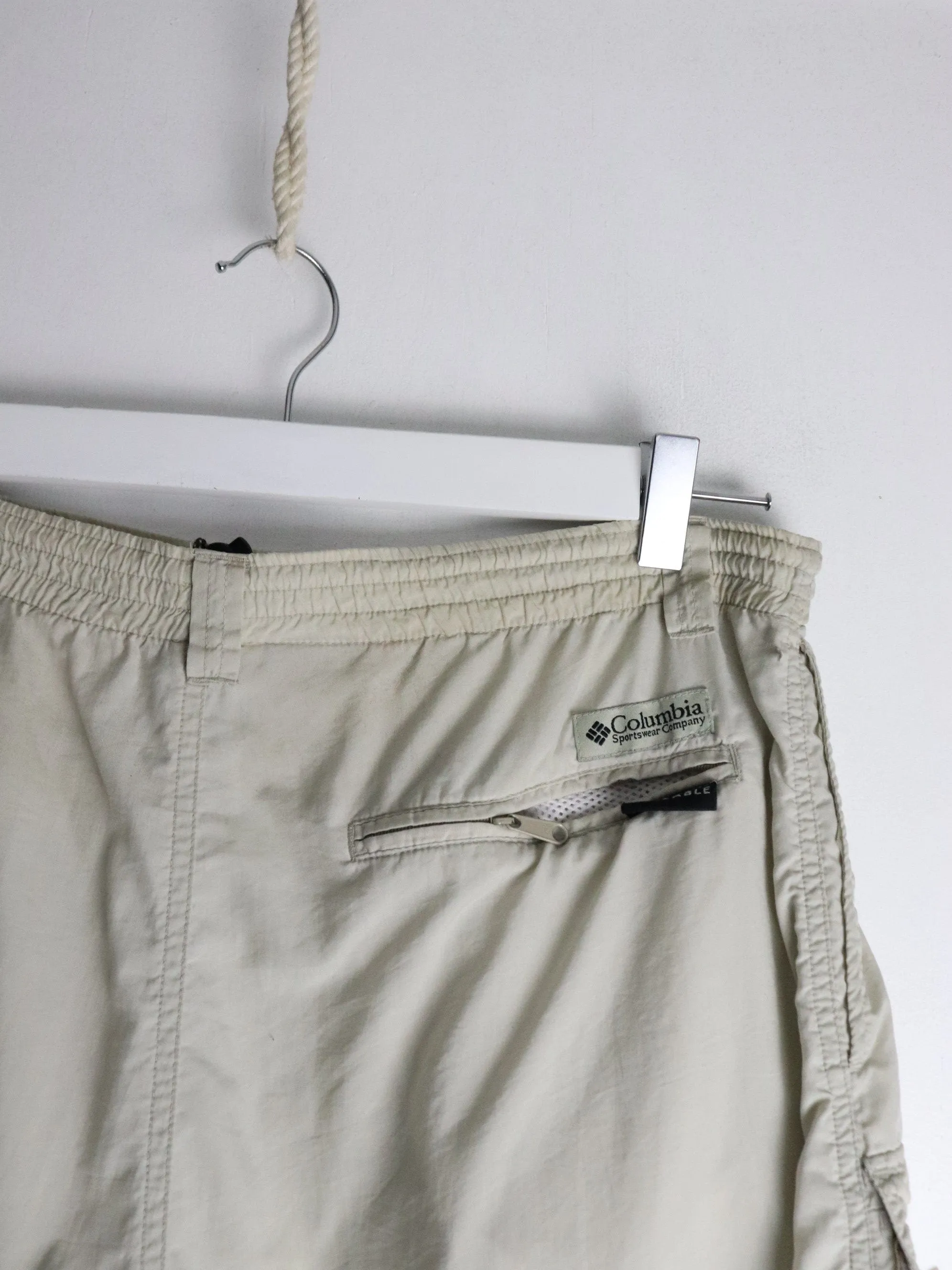 Vintage Columbia Pants Mens Medium Beige Convertible Hiking