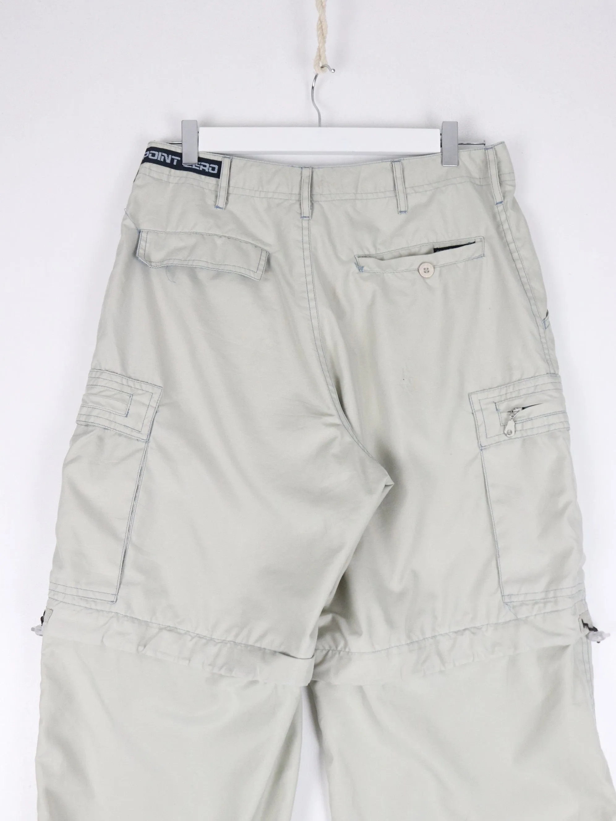 Vintage Point Zero Pants Mens 31 Beige Cargo Convertible