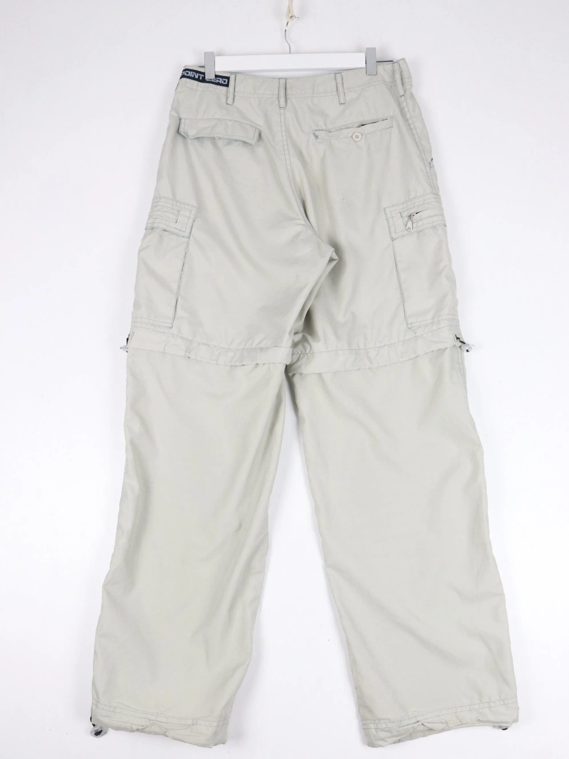 Vintage Point Zero Pants Mens 31 Beige Cargo Convertible