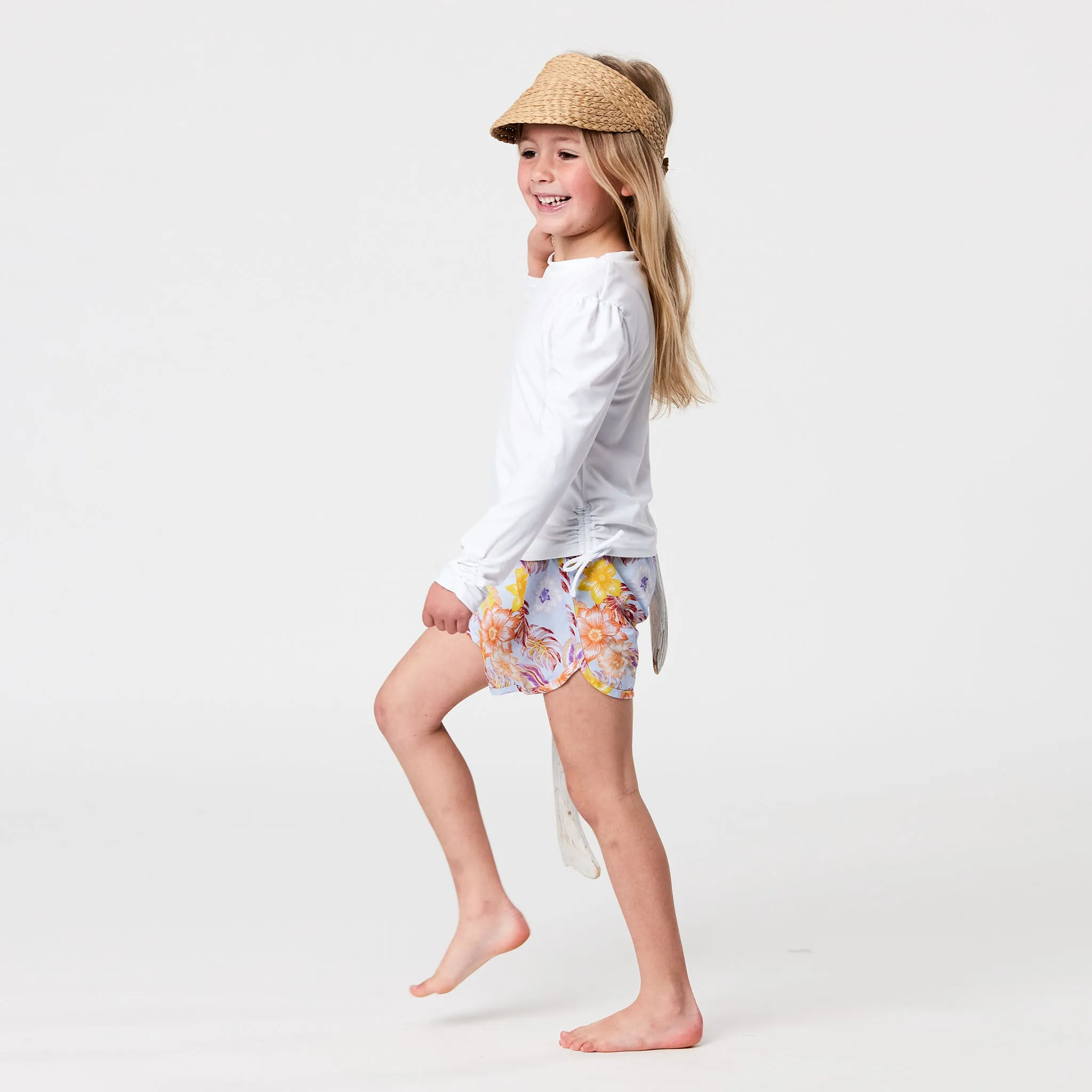 White Rouched LS Rash Top