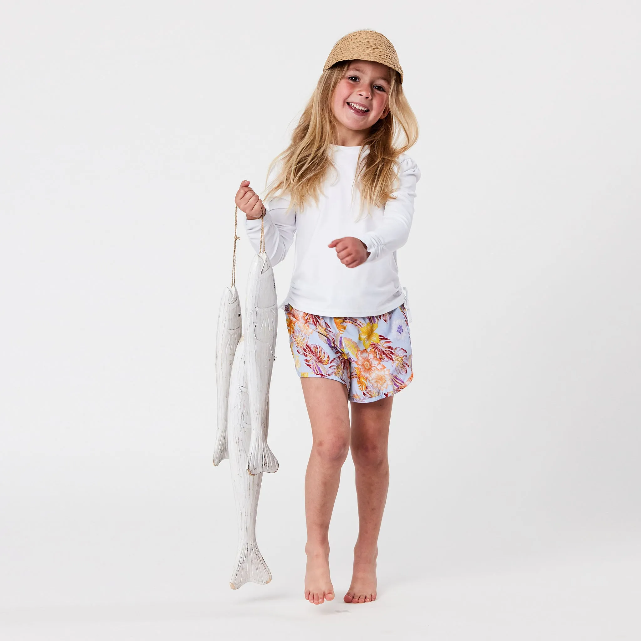 White Rouched LS Rash Top