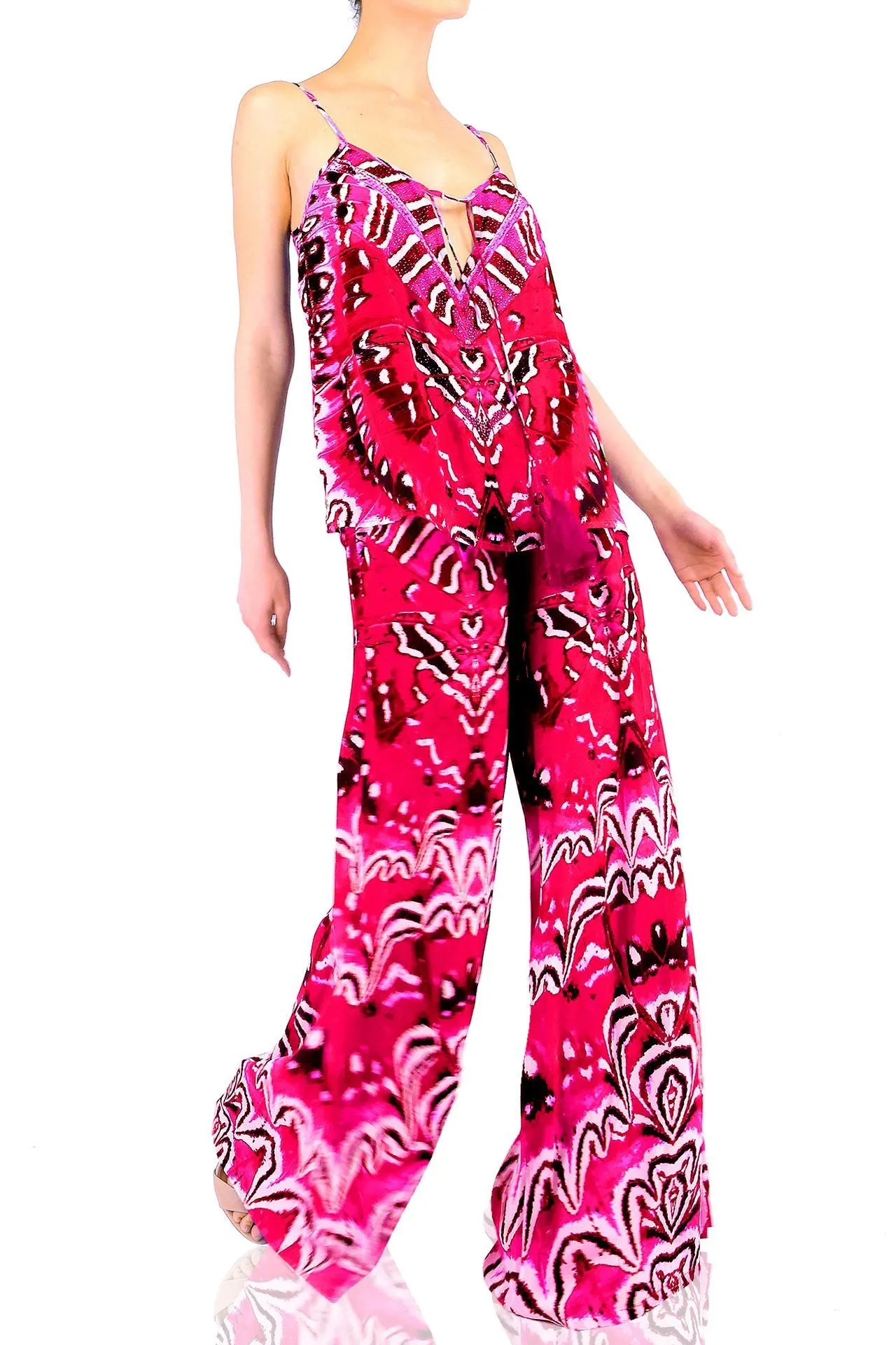 Wide Leg Pants in Annabella Butterfly-Print