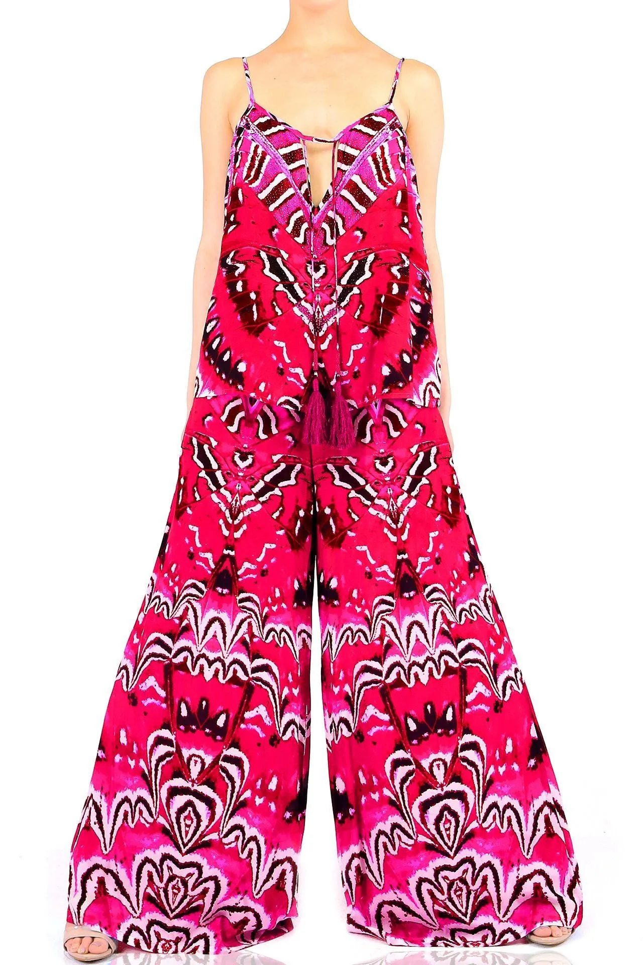 Wide Leg Pants in Annabella Butterfly-Print