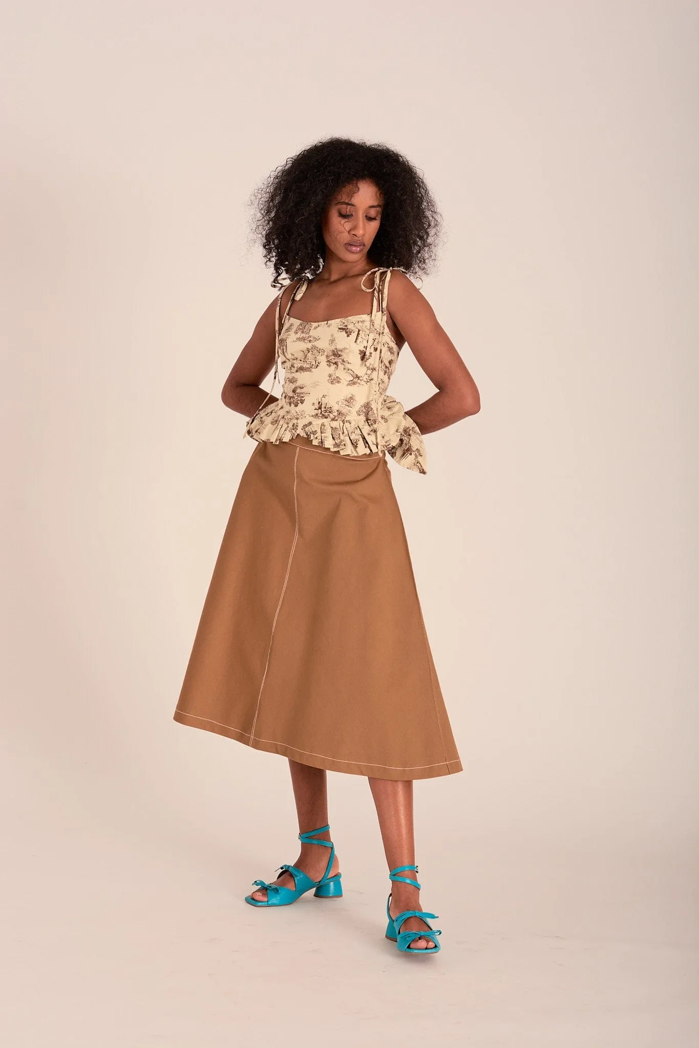 Winnie Skirt Toffee Brown Twill