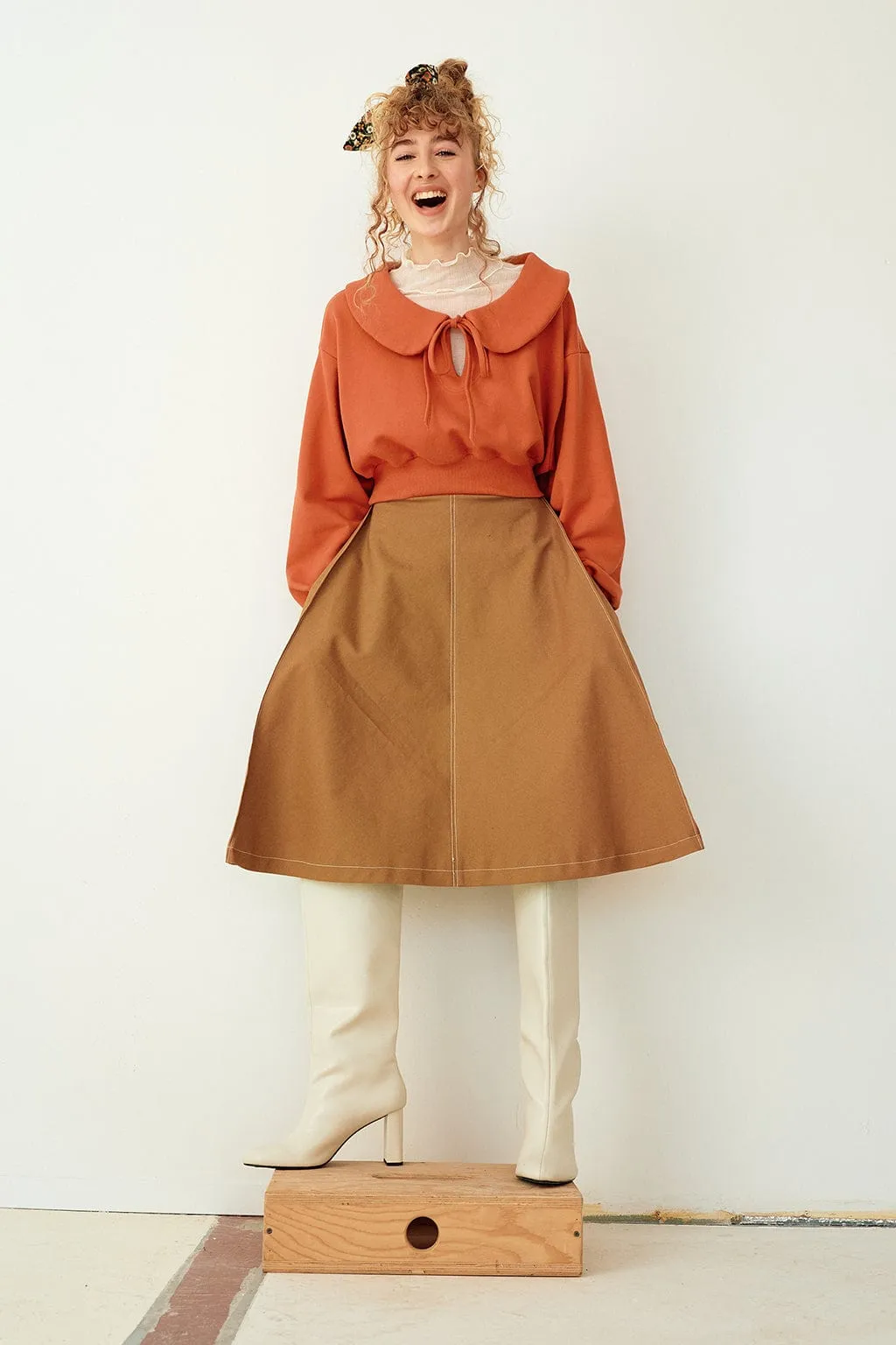 Winnie Skirt Toffee Brown Twill