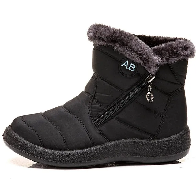 Winter Boots Shoes Women Ankle Boots Cotton Fabric Snow Woman Plush Shoes Ladies Booties Waterproof Shoes Buty Damskie