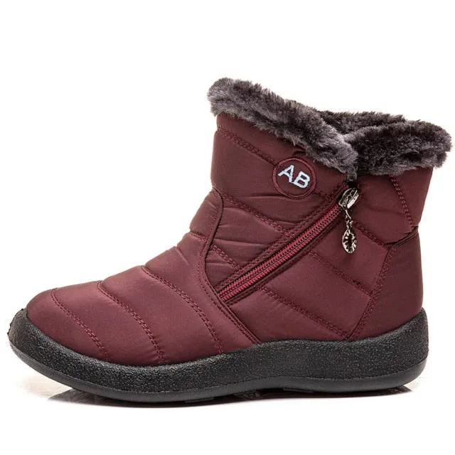 Winter Boots Shoes Women Ankle Boots Cotton Fabric Snow Woman Plush Shoes Ladies Booties Waterproof Shoes Buty Damskie