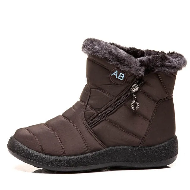 Winter Boots Shoes Women Ankle Boots Cotton Fabric Snow Woman Plush Shoes Ladies Booties Waterproof Shoes Buty Damskie