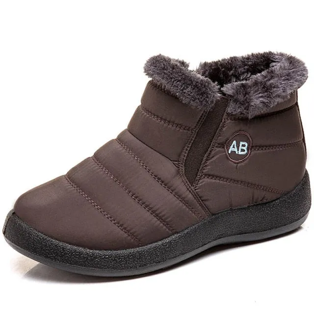 Winter Boots Shoes Women Ankle Boots Cotton Fabric Snow Woman Plush Shoes Ladies Booties Waterproof Shoes Buty Damskie
