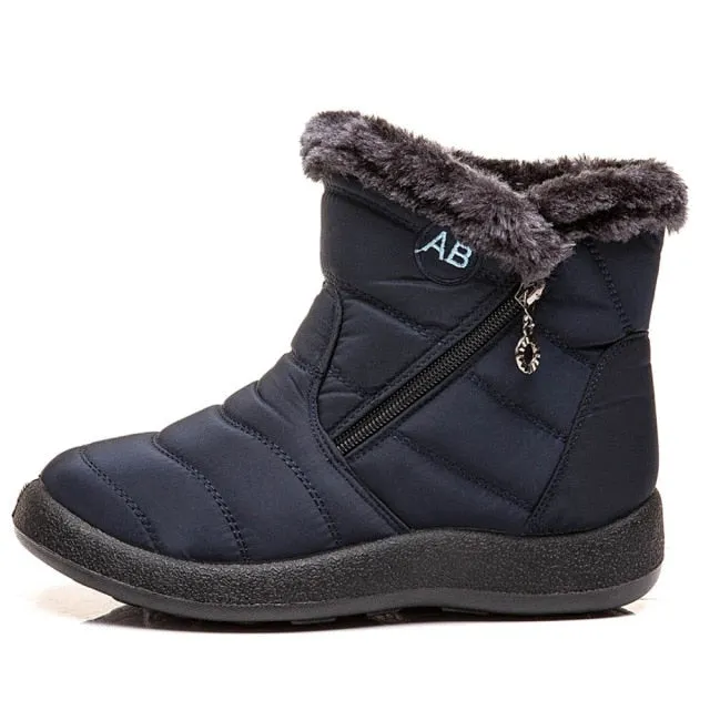 Winter Boots Shoes Women Ankle Boots Cotton Fabric Snow Woman Plush Shoes Ladies Booties Waterproof Shoes Buty Damskie