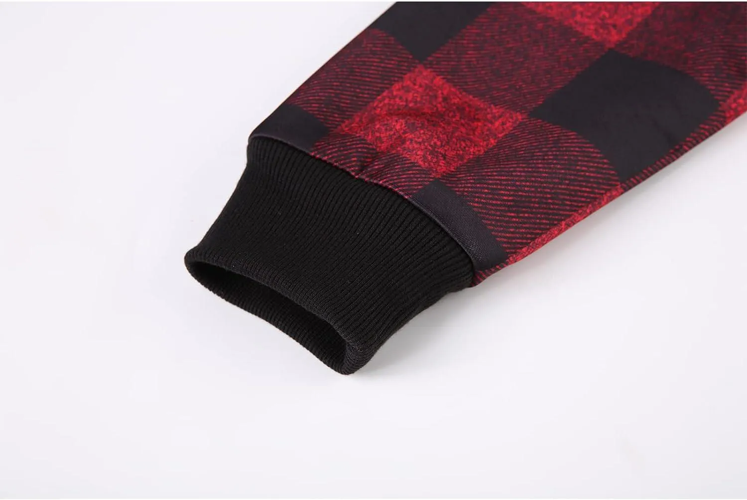 Women's Black Checkered Full Zipper Hoodie-ZPK005489