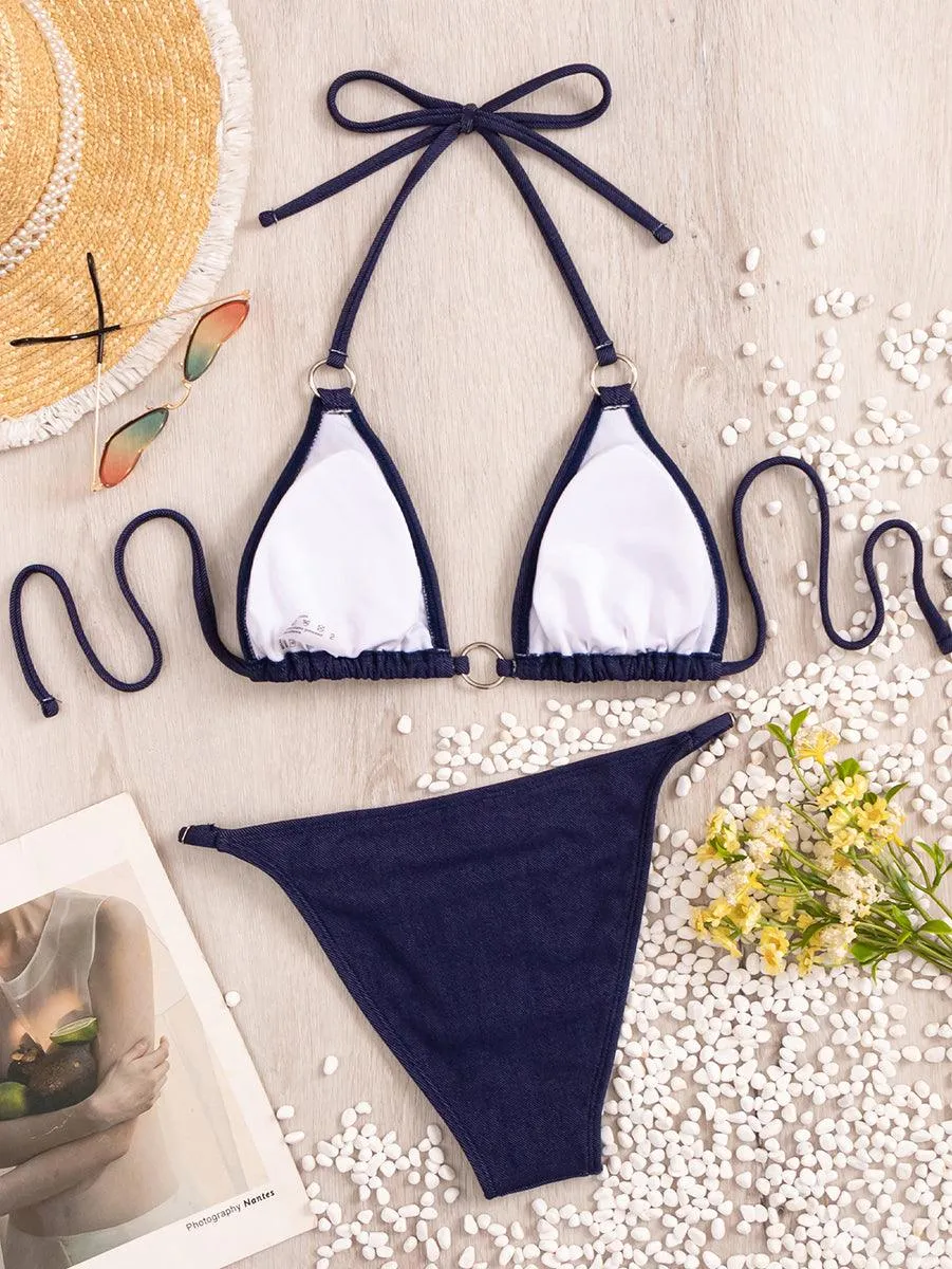 Women's Brazilian String Bikini Set | Sexy Cowboy Design | Swimwear for Beach & Pool