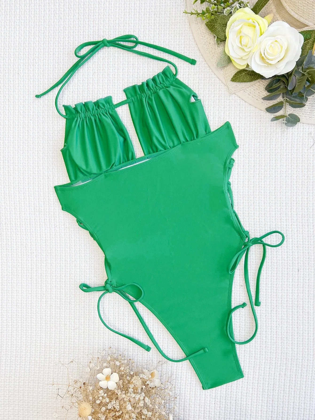 Women's Ruffled One Piece Swimsuit - Cute Beachwear Swimwear by GFIT SPORTS