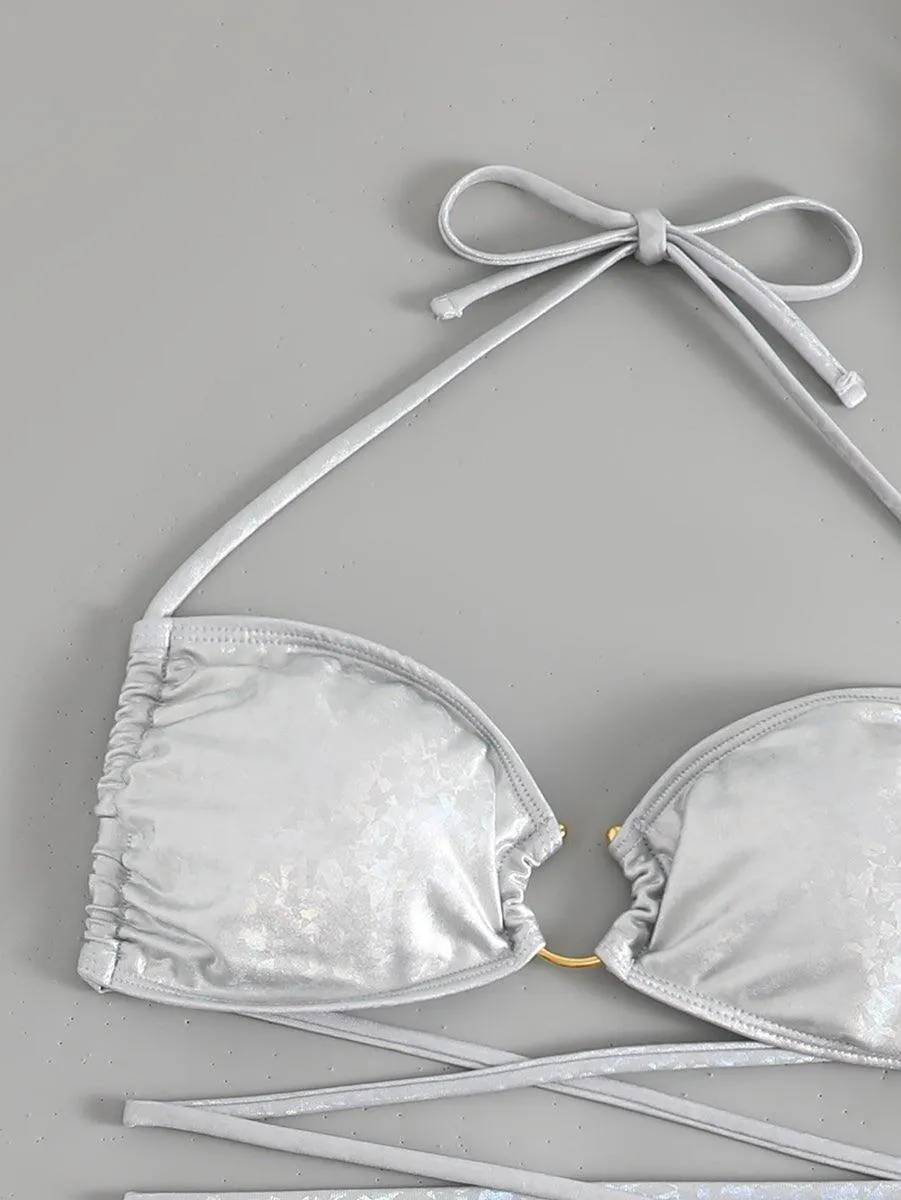 Women's White String Bikini Set - GFIT SPORTS Sexy Swimwear for Beach & Pool